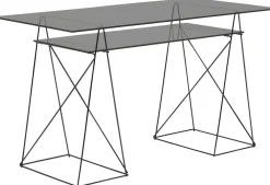 Biurka*KARE Design Biurko Polar 136x65 Cm Czarne - Szkło Hartowane 8 Mm