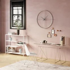 Biurka*KARE Design Biurko Polar 135x65 Cm Szkło Hartowane - Nogi Złote