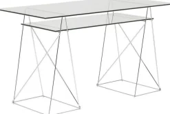 Biurka*KARE Design Biurko Polar 135x65 Cm Transparentne Blat 8 Mm