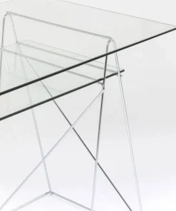 Biurka*KARE Design Biurko Polar 135x65 Cm Transparentne Blat 8 Mm