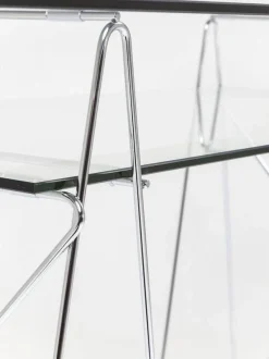Biurka*KARE Design Biurko Polar 135x65 Cm Transparentne Blat 8 Mm