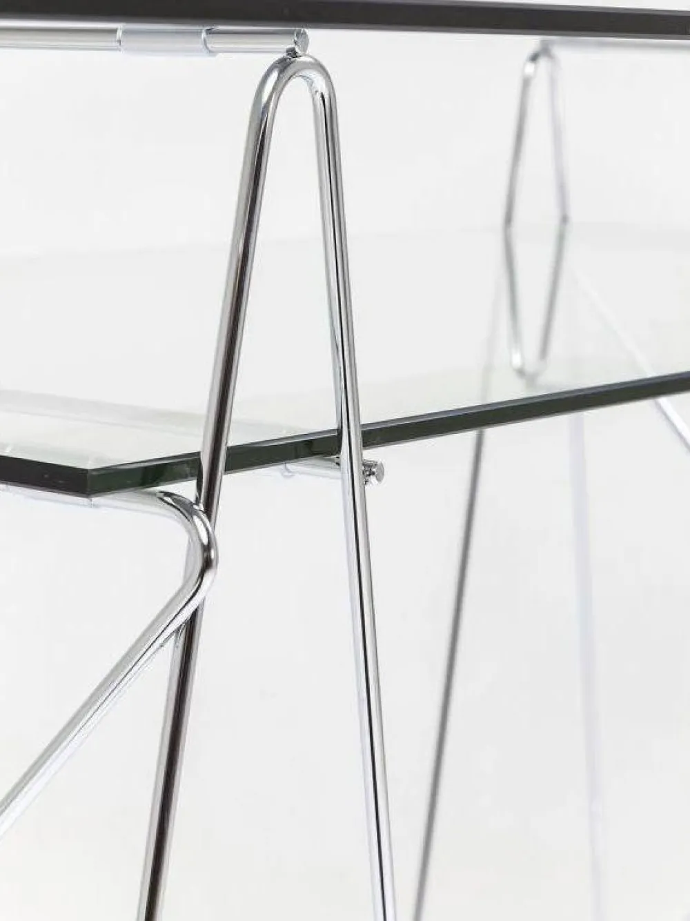 Biurka*KARE Design Biurko Polar 135x65 Cm Transparentne Blat 8 Mm