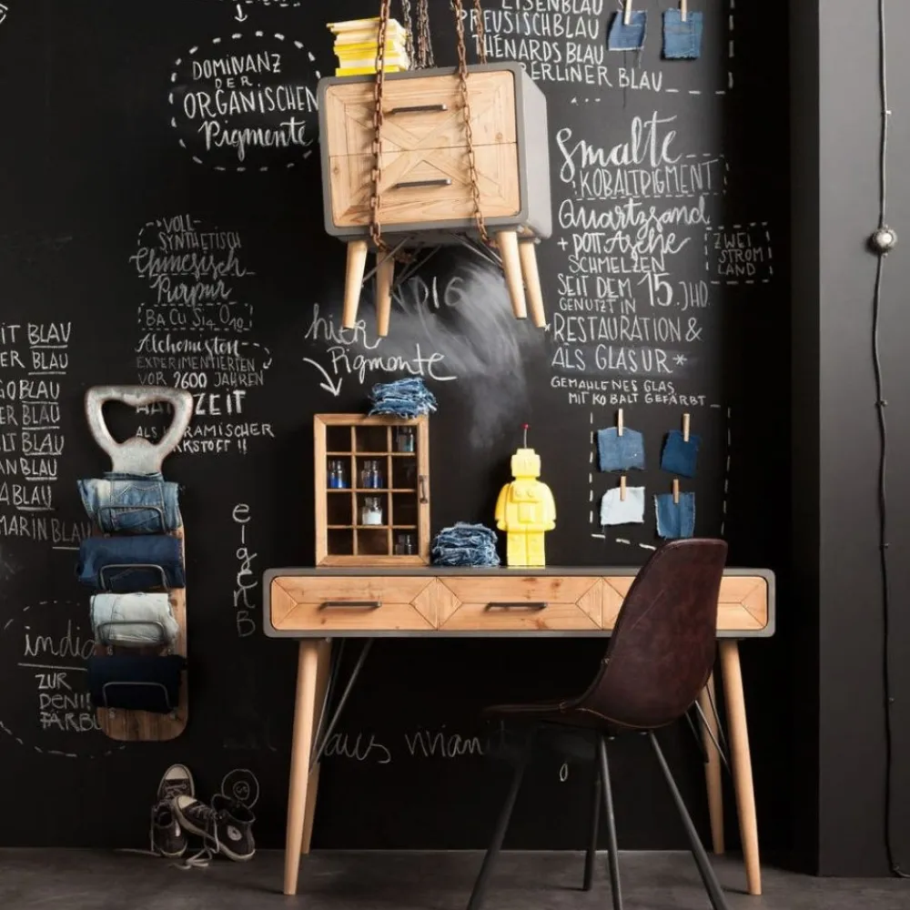 Biurka*KARE Design Biurko X Factory 120x60 Cm Szaro-drewniane