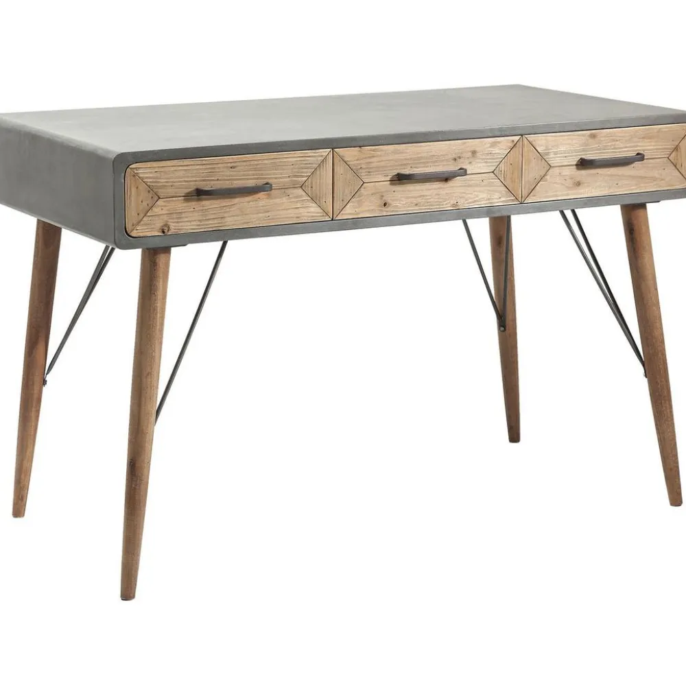 Biurka*KARE Design Biurko X Factory 120x60 Cm Szaro-drewniane