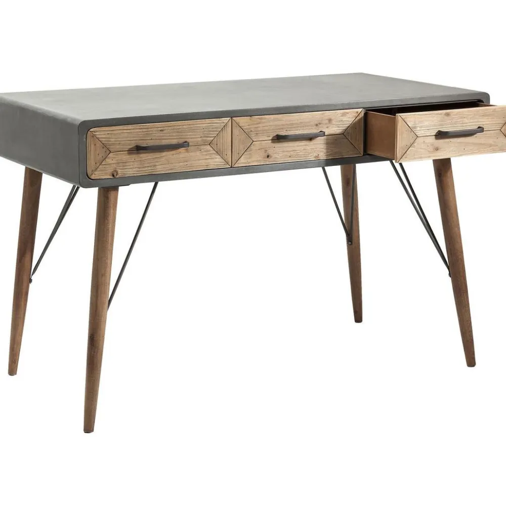 Biurka*KARE Design Biurko X Factory 120x60 Cm Szaro-drewniane