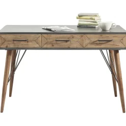 Biurka*KARE Design Biurko X Factory 120x60 Cm Szaro-drewniane