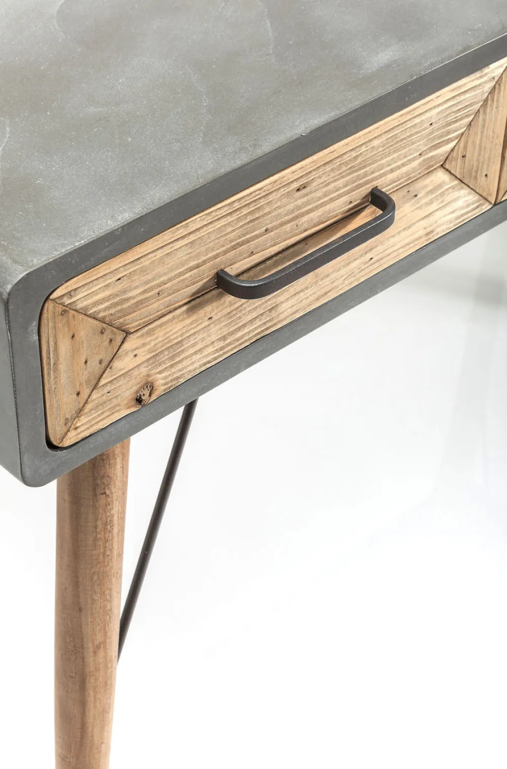 Biurka*KARE Design Biurko X Factory 120x60 Cm Szaro-drewniane