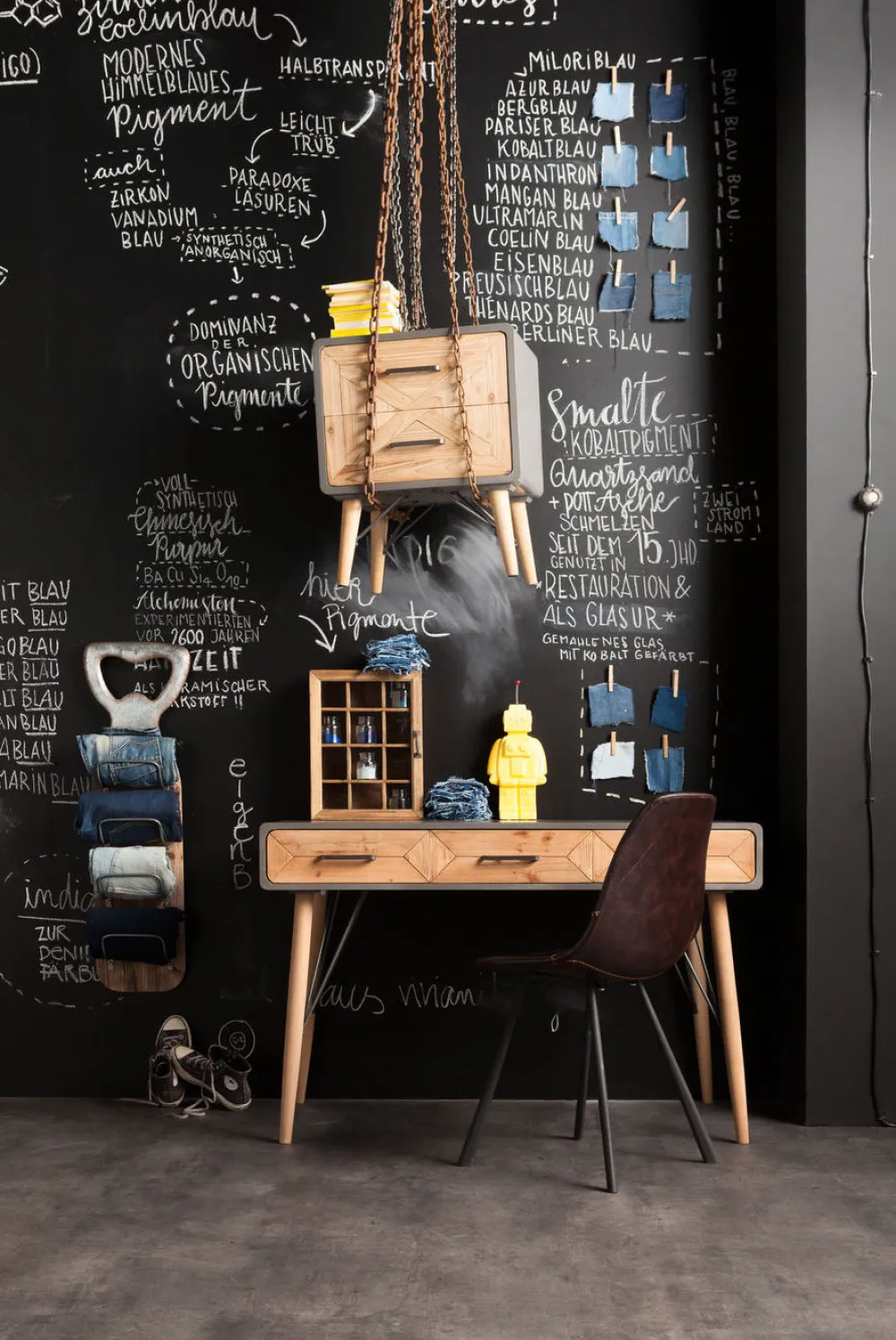 Biurka*KARE Design Biurko X Factory 120x60 Cm Szaro-drewniane