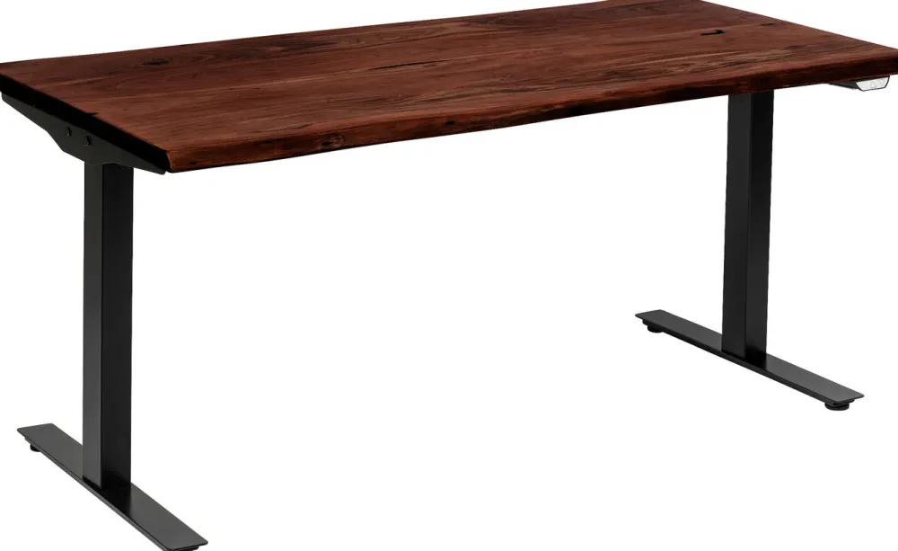 Biurka*KARE Design Biurko Z Elek. Regulacją Wysokości Harmony 180x90 Cm Akacja Brązowe - Nogi Czarne