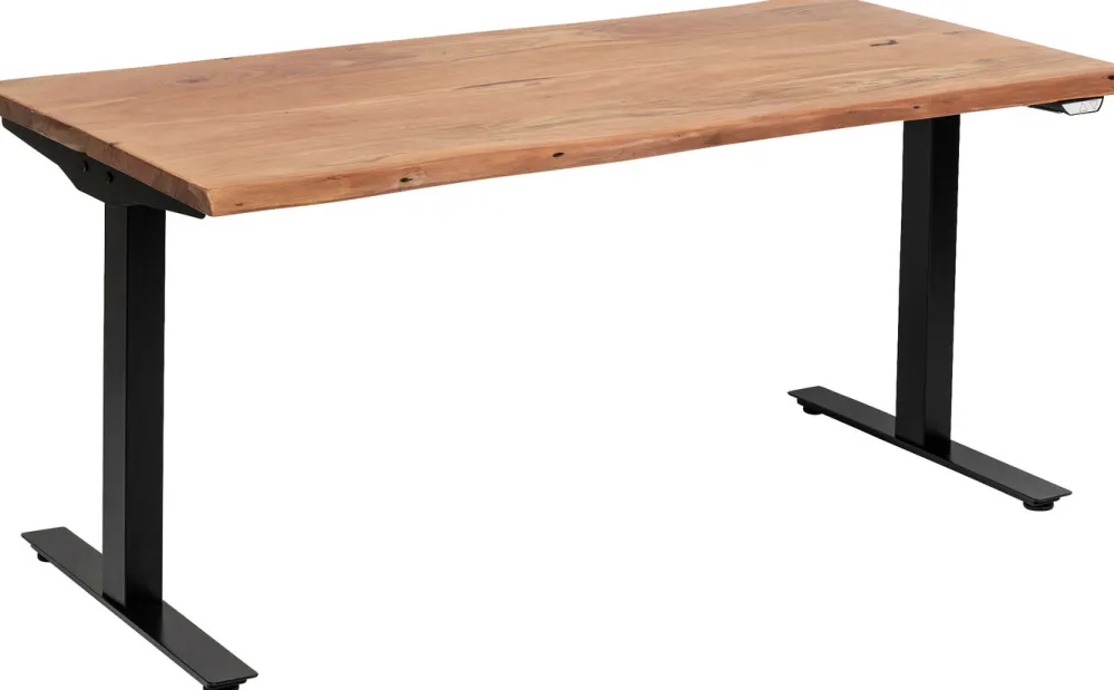 Biurka*KARE Design Biurko Z Elek. Regulacją Wysokości Harmony 180x90 Cm Akacja - Nogi Czarne