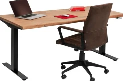 Biurka*KARE Design Biurko Z Elek. Regulacją Wysokości Harmony 180x90 Cm Akacja - Nogi Czarne