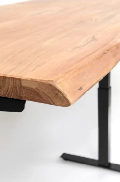 Biurka*KARE Design Biurko Z Elek. Regulacją Wysokości Harmony 180x90 Cm Akacja - Nogi Czarne