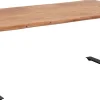 Biurka*KARE Design Biurko Z Elek. Regulacją Wysokości Harmony 200x100 Cm Akacja - Nogi Czarne