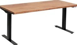 Biurka*KARE Design Biurko Z Elek. Regulacją Wysokości Harmony 200x100 Cm Akacja - Nogi Czarne