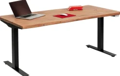 Biurka*KARE Design Biurko Z Elek. Regulacją Wysokości Harmony 200x100 Cm Akacja - Nogi Czarne