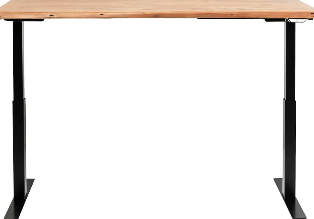 Biurka*KARE Design Biurko Z Elek. Regulacją Wysokości Harmony 200x100 Cm Akacja - Nogi Czarne