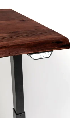 Biurka*KARE Design Biurko Z Elek. Regulacją Wysokości Harmony 200x100 Cm Akacja Brązowe - Nogi Czarne