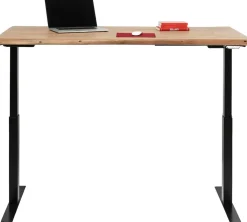 Biurka*KARE Design Biurko Z Elek. Regulacją Wysokości Harmony 160x80 Cm Akacja - Nogi Czarne