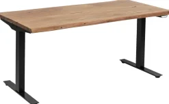 Biurka*KARE Design Biurko Z Elek. Regulacją Wysokości Harmony 160x80 Cm Akacja - Nogi Czarne