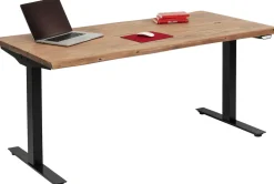 Biurka*KARE Design Biurko Z Elek. Regulacją Wysokości Harmony 160x80 Cm Akacja - Nogi Czarne
