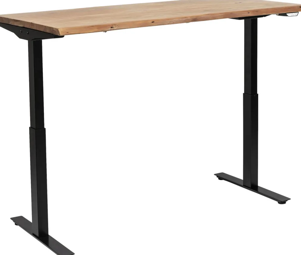 Biurka*KARE Design Biurko Z Elek. Regulacją Wysokości Harmony 160x80 Cm Akacja - Nogi Czarne