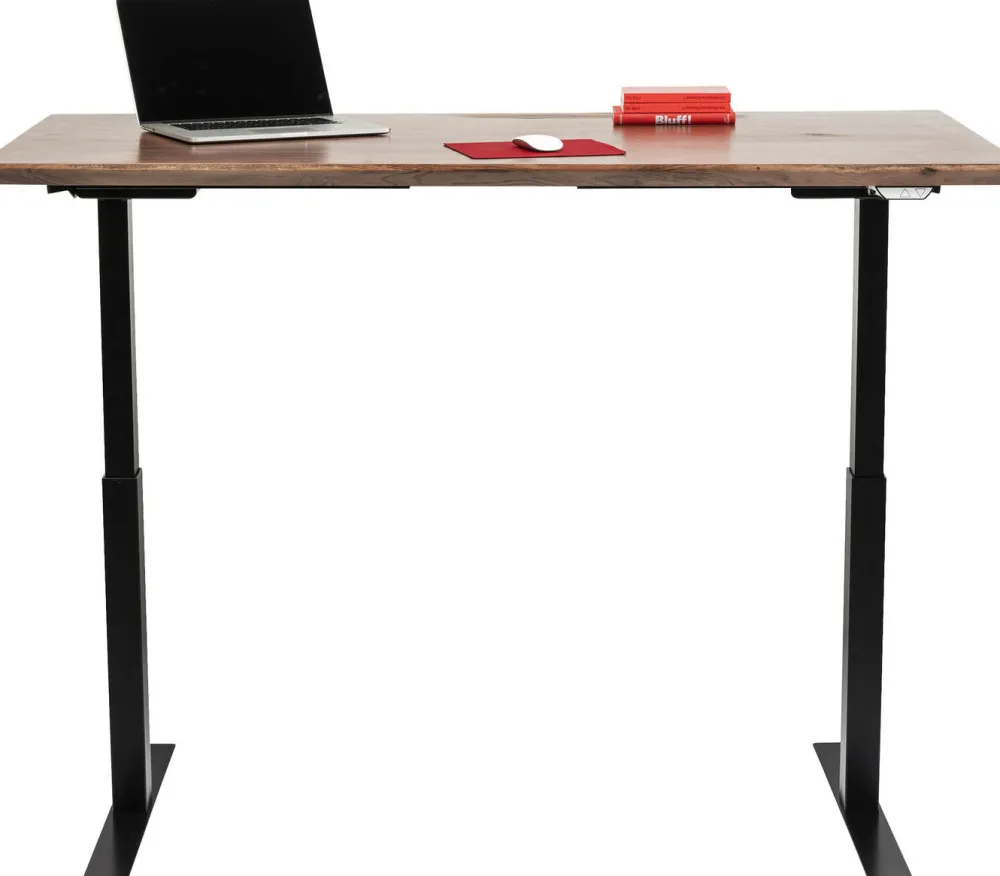Biurka*KARE Design Biurko Z Elek. Regulacją Wysokości Symphony 160x80 Cm Brązowe - Nogi Czarne