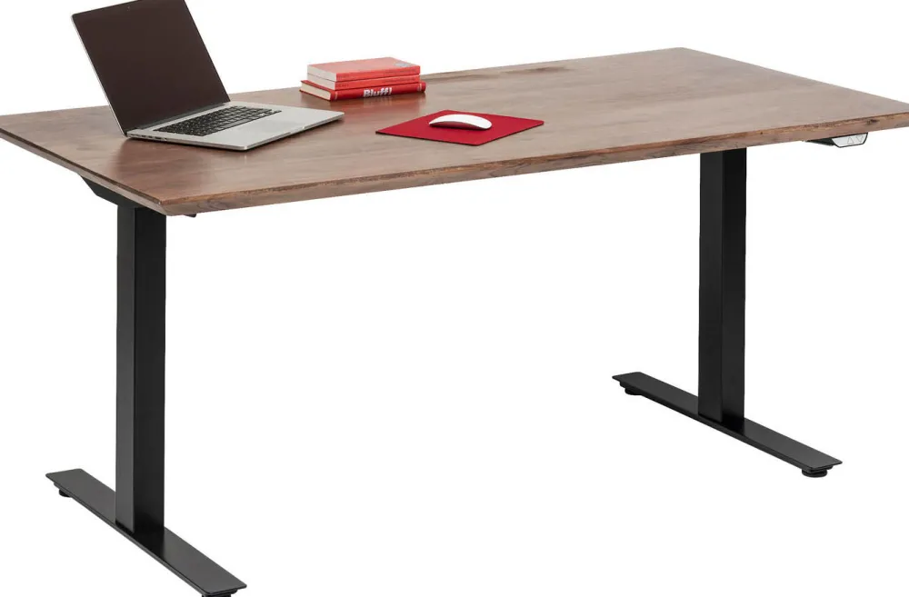 Biurka*KARE Design Biurko Z Elek. Regulacją Wysokości Symphony 160x80 Cm Brązowe - Nogi Czarne