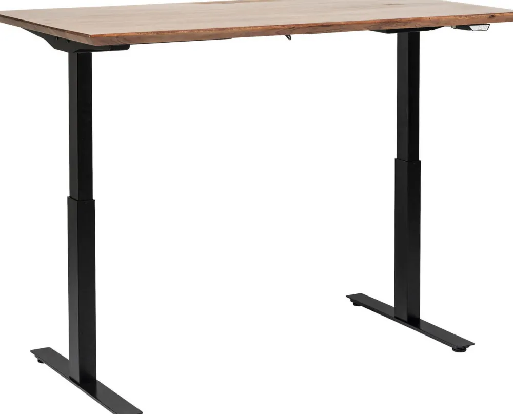 Biurka*KARE Design Biurko Z Elek. Regulacją Wysokości Symphony 160x80 Cm Brązowe - Nogi Czarne