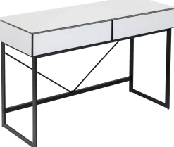 Biurka*KARE Design Biurko Z Szufladami Lustrzane Nogi Czarne 120x50 Cm