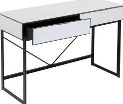 Biurka*KARE Design Biurko Z Szufladami Lustrzane Nogi Czarne 120x50 Cm