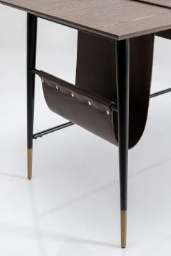 Biurka*KARE Design Biurko Z Szufladą Brązowe MDF 153x71 Cm Skóra Naturalna
