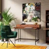 Biurka*KARE Design Biurko Z Wysuwanym Blatem Ravello 120x83 Cm Mango Brązowe