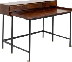 Biurka*KARE Design Biurko Z Wysuwanym Blatem Ravello 120x83 Cm Mango Brązowe