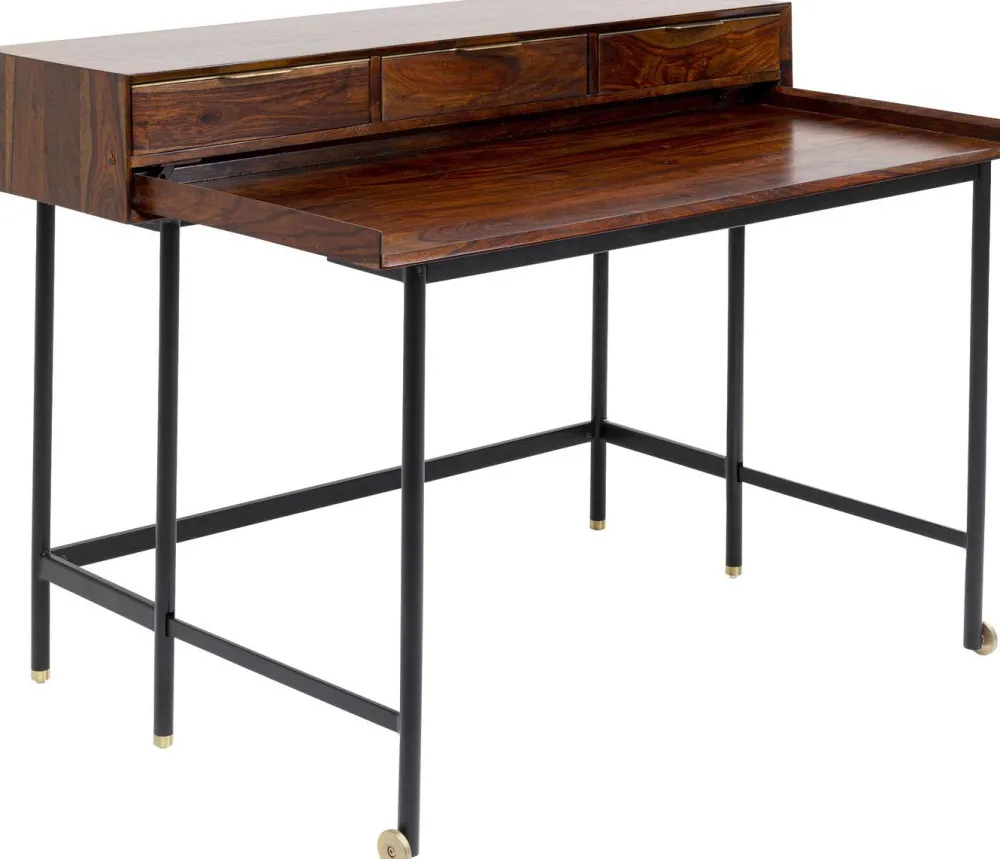 Biurka*KARE Design Biurko Z Wysuwanym Blatem Ravello 120x83 Cm Mango Brązowe