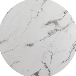 Stoły*KARE Design Blat Okrągły MDF Laminowany Wzór Biały Marmur Ø80 Cm