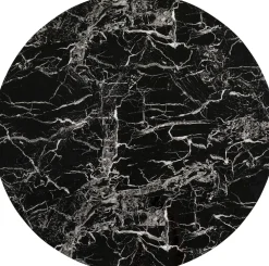 Stoły*KARE Design Blat Okrągły MDF Laminowany Wzór Czarny Marmur Ø80 Cm