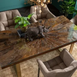 Stoły*KARE Design Blat Prostokątny Drewno Z Recyklingu Mango I Akacja 180x90 Cm