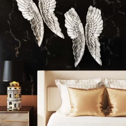 Dekoracje Ścienne*KARE Design Dekoracja ścienna Angel Wings 61x106 Cm Srebrna