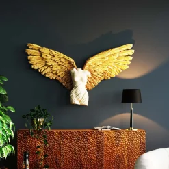 Dekoracje Ścienne*KARE Design Dekoracja ścienna Anioł Stróż Złote Skrzydła Kobieta 124x71 Cm