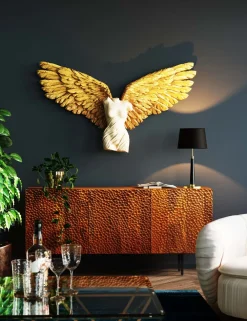 Dekoracje Ścienne*KARE Design Dekoracja ścienna Anioł Stróż Złote Skrzydła Kobieta 124x71 Cm