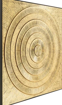 Obrazy*KARE Design Dekoracja ścienna Art Circle 120x120 Cm Złota