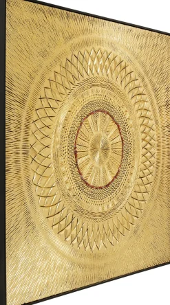 Obrazy*KARE Design Dekoracja ścienna Art Geometric Circle 120x120 Cm Złota