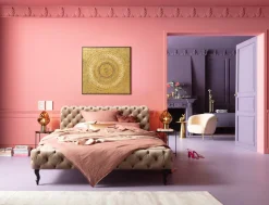Obrazy*KARE Design Dekoracja ścienna Art Geometric Circle 120x120 Cm Złota