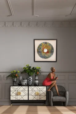 Obrazy*KARE Design Dekoracja ścienna Colour Explosion 120x120 Cm Kolorowa