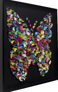 Obrazy*KARE Design Dekoracja ścienna Farfalla 120x120 Cm Kolorowa