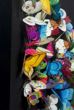 Obrazy*KARE Design Dekoracja ścienna Farfalla 120x120 Cm Kolorowa