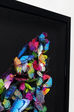 Obrazy*KARE Design Dekoracja ścienna Farfalla 120x120 Cm Kolorowa