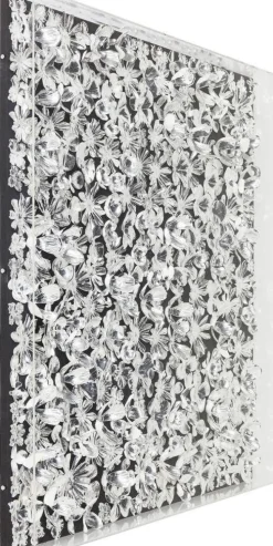 Dekoracje Ścienne*KARE Design Dekoracja ścienna Frame Flower 100x100 Cm Srebrna