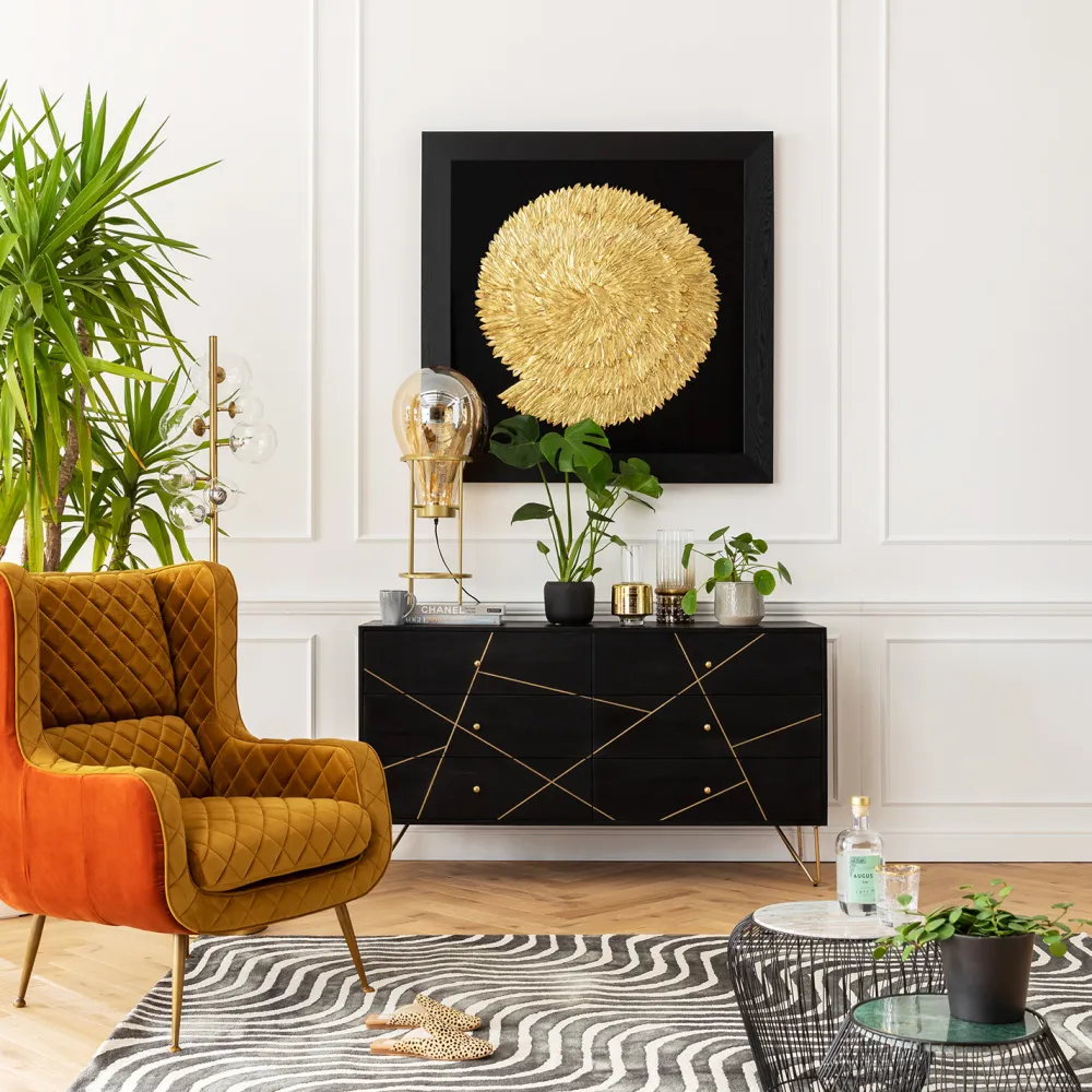 Dekoracje Ścienne*KARE Design Dekoracja ścienna Golden Snail 120x120 Cm Czarno-złota