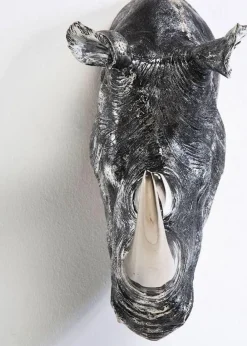 Dekoracje Ścienne*KARE Design Dekoracja ścienna Head Rhino Antique 44x53 Cm Srebrno-szara